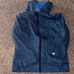 Champion Kids Blue Hooded Zipper Up Sweatshirt